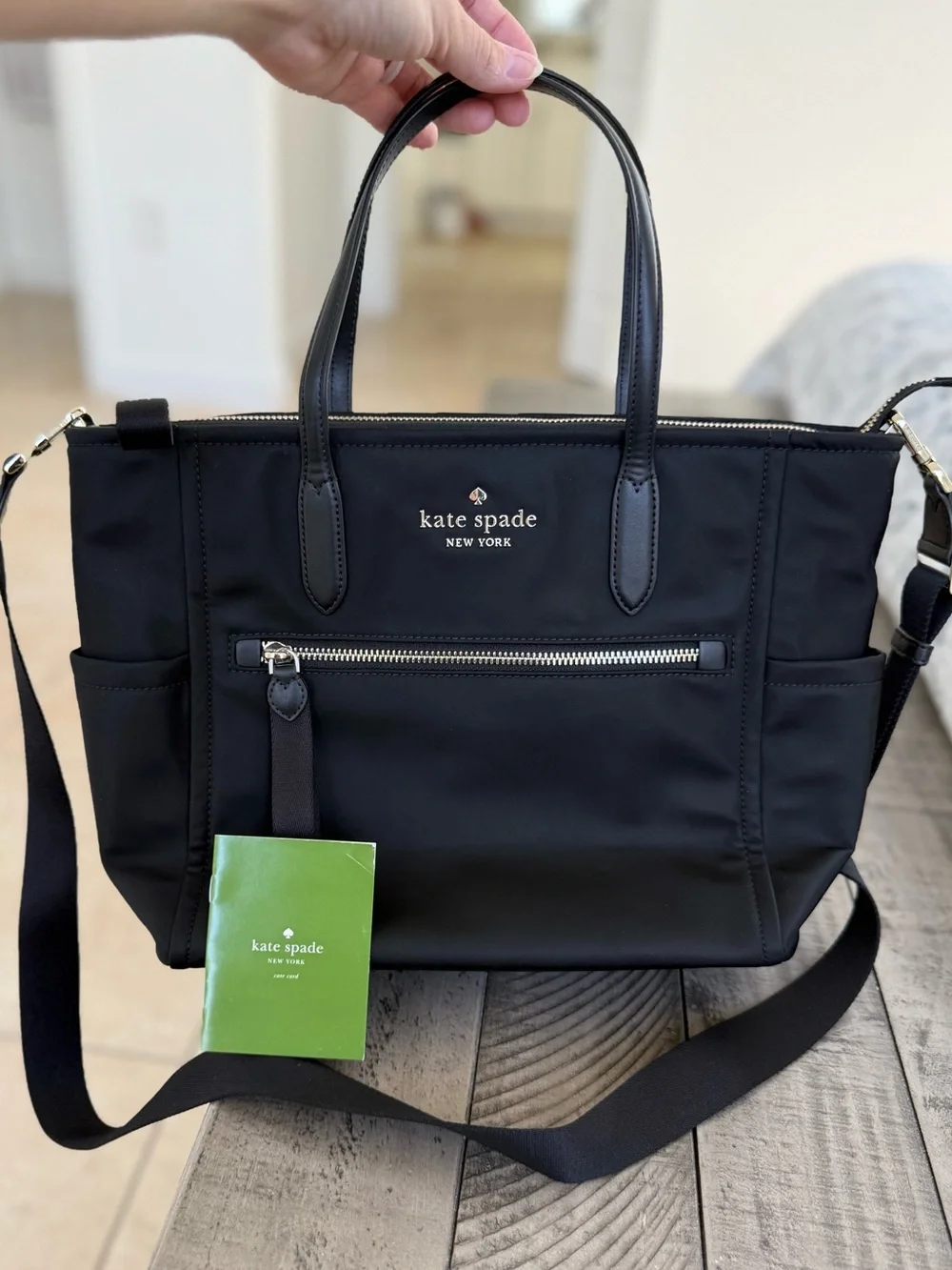 KATE SPADE, Chelsea Nylon Satchel Tote Shoulder Bag Black Handbag
